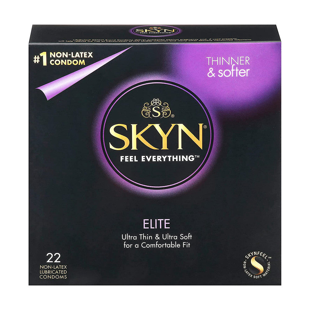 Skyn Elite Non Latex Ultra Thin, Lubricated Latex Free Condoms, 22 Ct